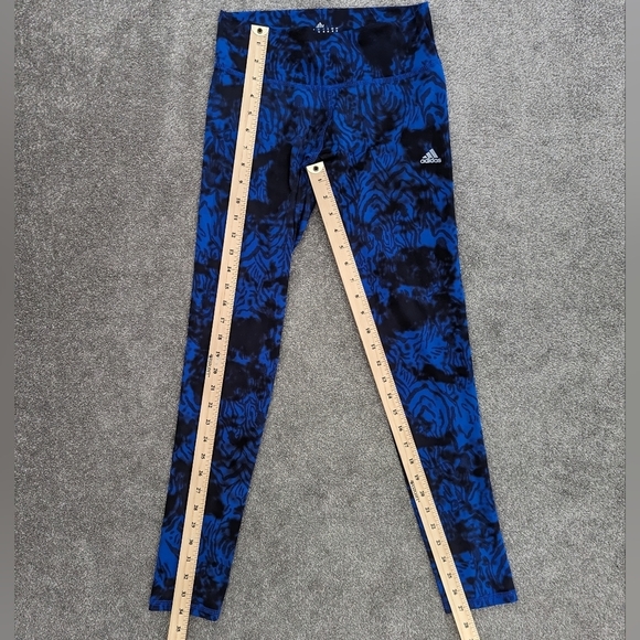 adidas Blue and Black Patterned Leggings - Picture 4 of 9